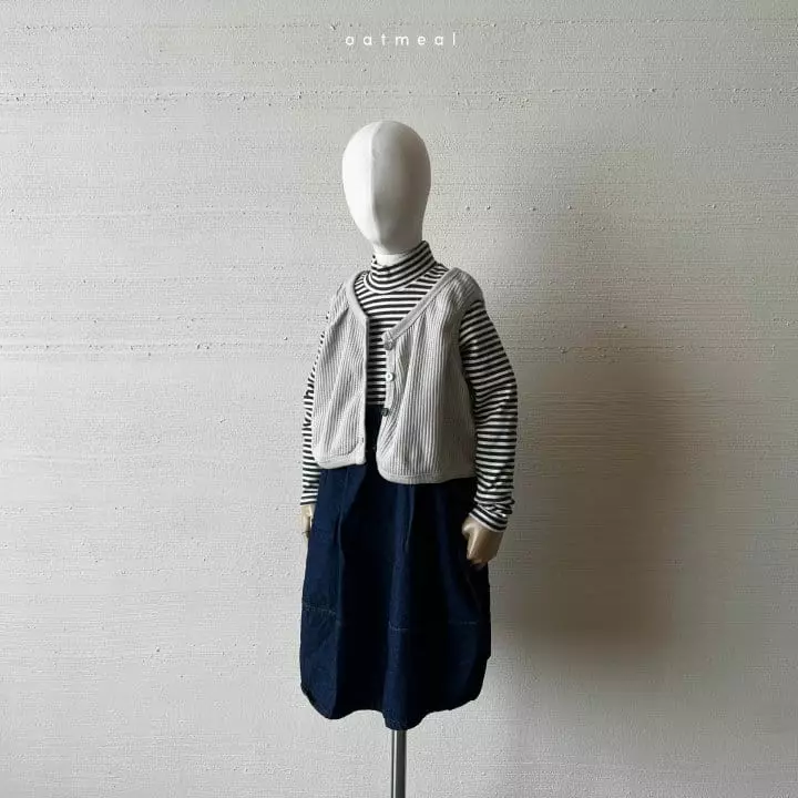 Oatmeal - Korean Children Fashion - #fashionkids - Ggongs Denim Skirt - 9