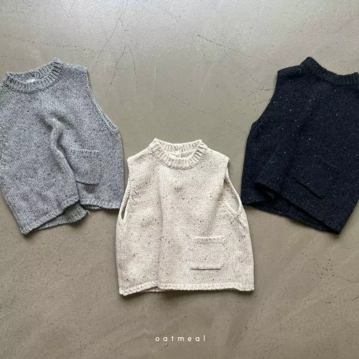Oatmeal - Korean Children Fashion - #magicofchildhood - Eddanf Neff Vest