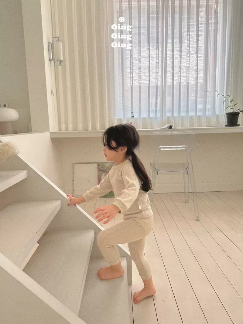 Oing - Korean Children Fashion - #childofig - Latte Rib Top Bottom Set - 7
