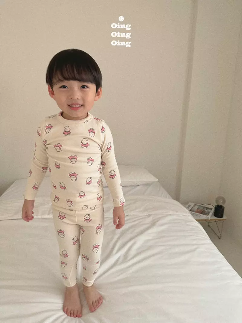 Oing - Korean Children Fashion - #kidsstore - Pink Rabbit Top Bottom Set - 9