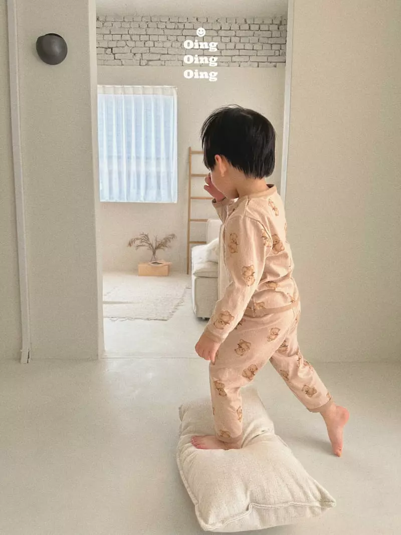Oing - Korean Children Fashion - #kidzfashiontrend - Cozy Bear Top Bottom Set - 8