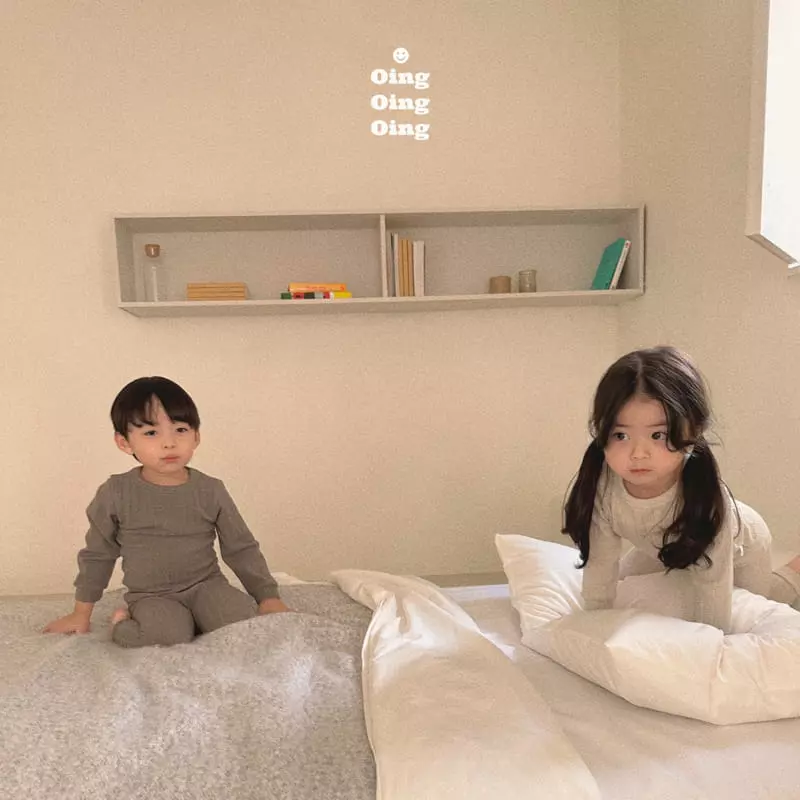 Oing - Korean Children Fashion - #prettylittlegirls - Latte Rib Top Bottom Set - 3