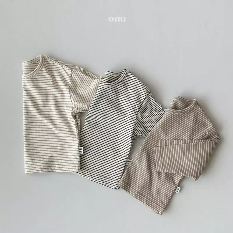 Onu - Korean Children Fashion - #childofig - Stripes Piping Tee