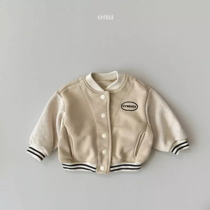 Onu - Korean Children Fashion - #discoveringself - Creamy Baseball Jumper - 3