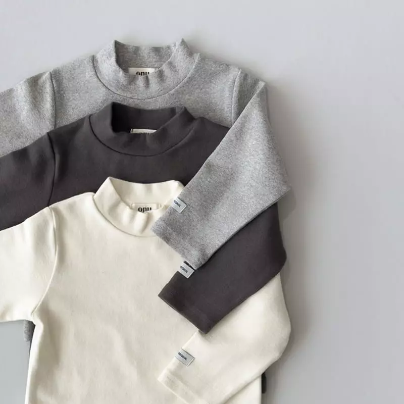 Onu - Korean Children Fashion - #fashionkids - Half Turtleneck Tee