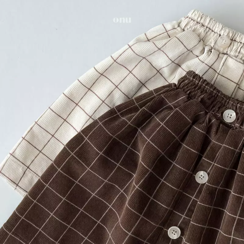Onu - Korean Children Fashion - #Kfashion4kids - Rib Check Skirt - 4