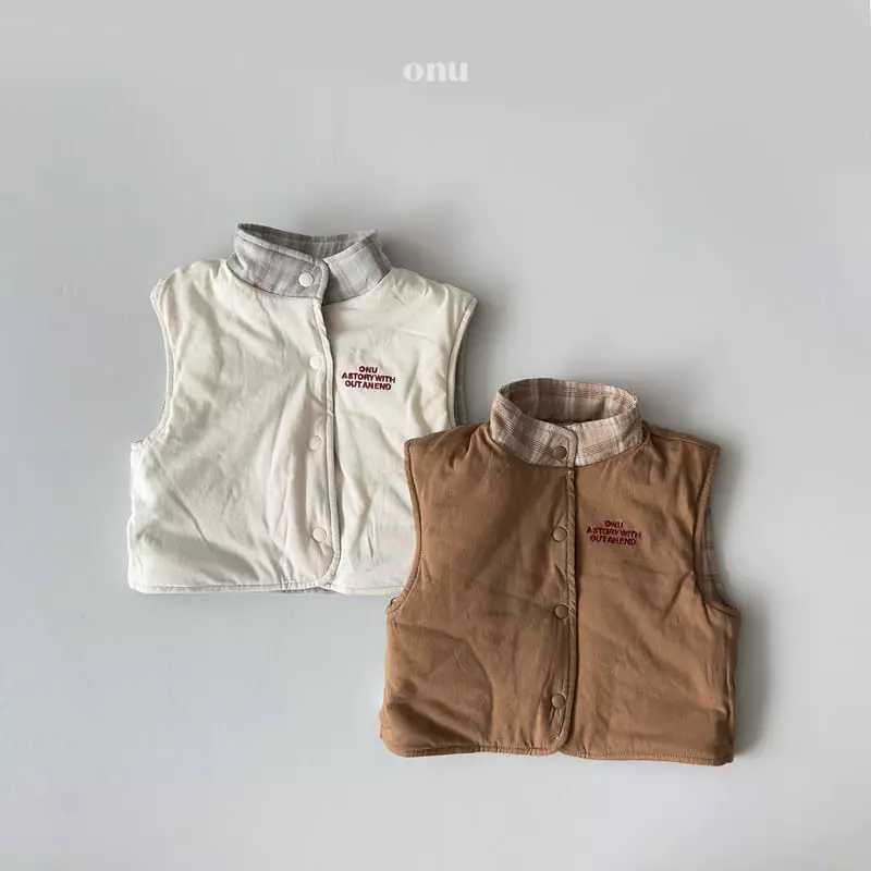 Onu - Korean Children Fashion - #littlefashionista - Check Vest