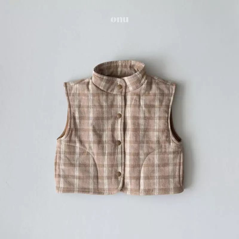 Onu - Korean Children Fashion - #toddlerclothing - Check Vest - 6
