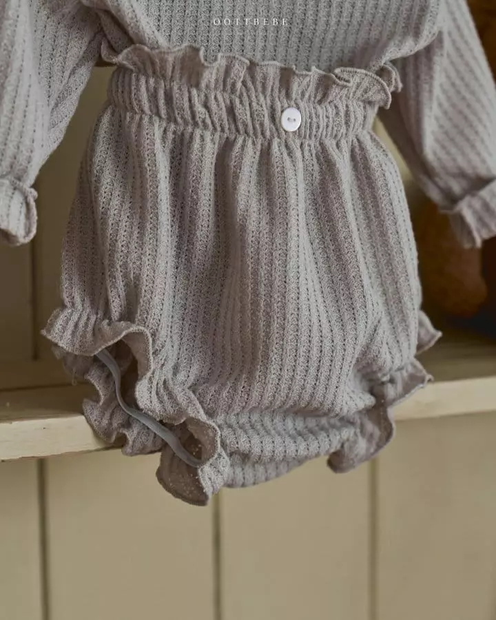 Oott Bebe - Korean Baby Fashion - #babyboutique - Waffle Bloomer Set - 8
