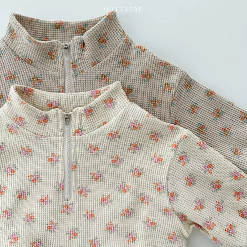 Oott Bebe - Korean Baby Fashion - #babyboutiqueclothing - Small Waffle Anorak Bodysuit - 6