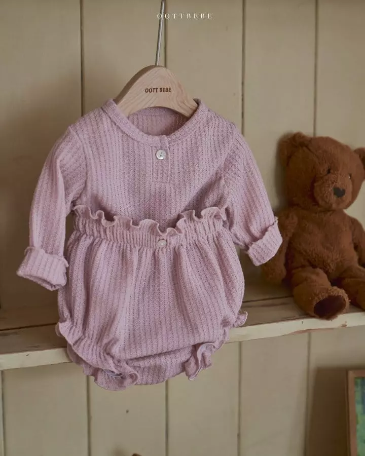 Oott Bebe - Korean Baby Fashion - #babyclothing - Waffle Bloomer Set - 11