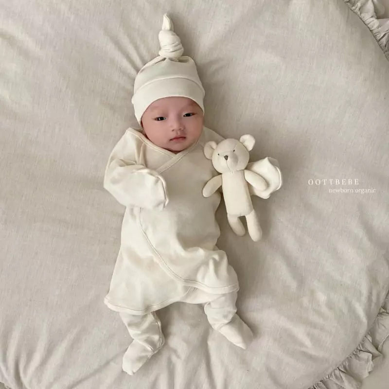 Oott Bebe - Korean Baby Fashion - #babyfashion - Organic Benet Bodysuit with Bonnet Mesh - 5
