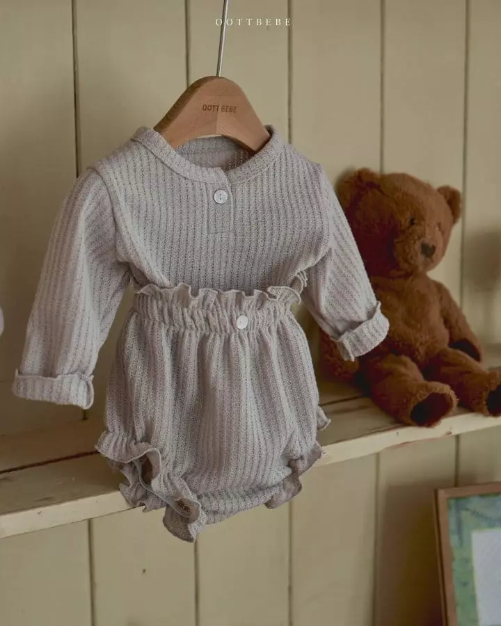 Oott Bebe - Korean Baby Fashion - #babyfashion - Waffle Bloomer Set - 12
