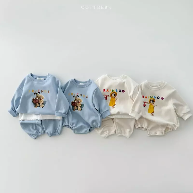 Oott Bebe - Korean Baby Fashion - #babyfever - Friends Bow Bodysuit - 12