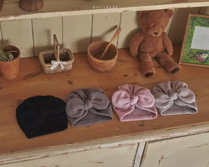 Oott Bebe - Korean Baby Fashion - #babyootd - Waffle Ribbon Turban