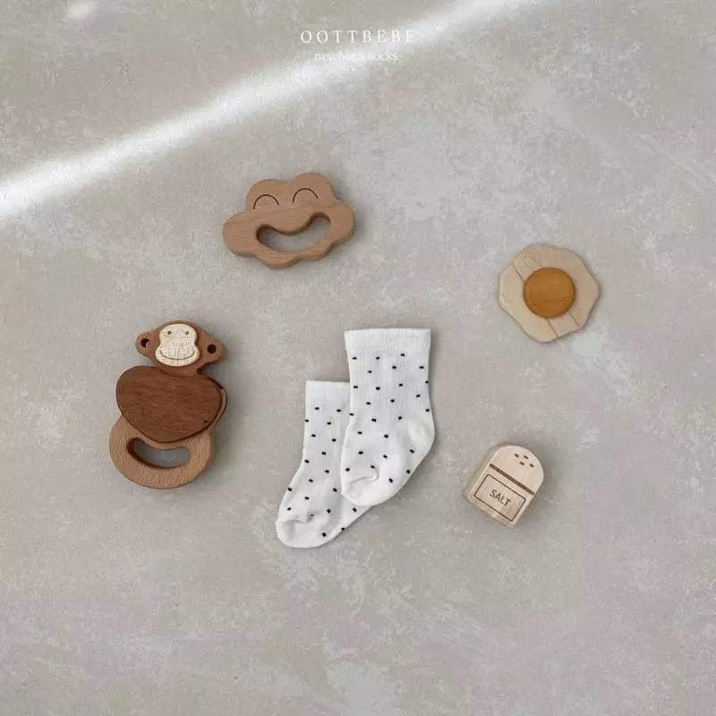 Oott Bebe - Korean Baby Fashion - #babyoutfit - Baby Socks pattern ( dot+carrot+bear) - 7