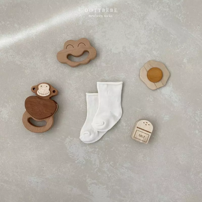 Oott Bebe - Korean Baby Fashion - #babywear - Baby Socks pattern ( dot+carrot+bear) - 8