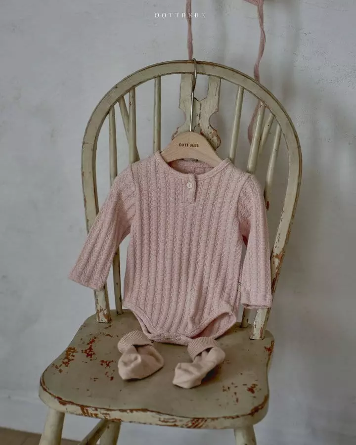 Oott Bebe - Korean Baby Fashion - #babywear - Rail Bodysuit with Bonnet - 12