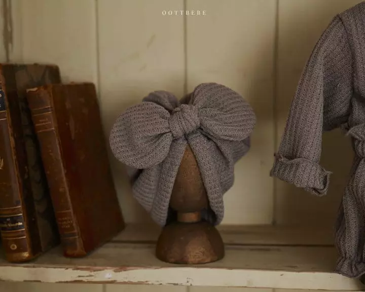 Oott Bebe - Korean Baby Fashion - #onlinebabyboutique - Waffle Ribbon Turban - 5