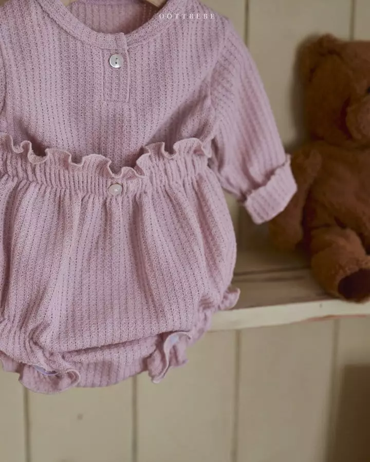 Oott Bebe - Korean Baby Fashion - #onlinebabyshop - Waffle Bloomer Set - 7
