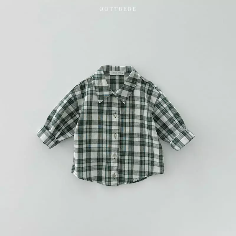 Oott Bebe - Korean Children Fashion - #Kfashion4kids - Lobin Check Shirt - 11