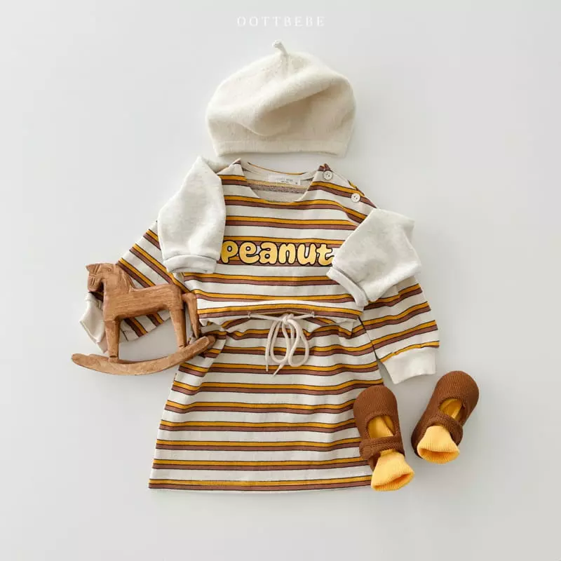 Oott Bebe - Korean Children Fashion - #Kfashion4kids - Peanut Slit One-piece - 6