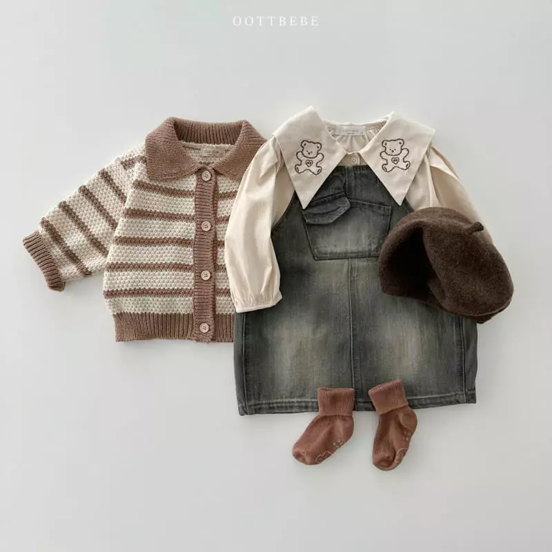 Oott Bebe - Korean Children Fashion - #childofig - Heart Bear Blouse - 8