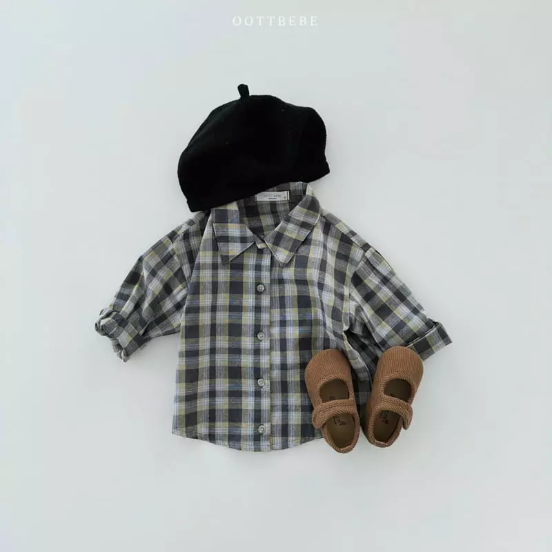 Oott Bebe - Korean Children Fashion - #childofig - Lobin Check Shirt - 2