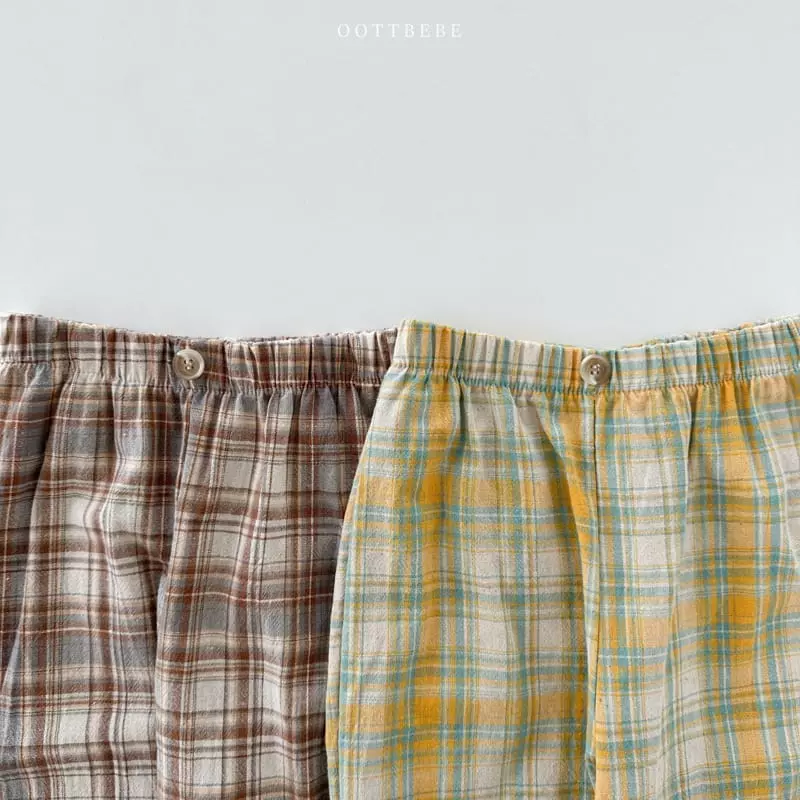 Oott Bebe - Korean Children Fashion - #childrensboutique - Minial Check Pants - 3