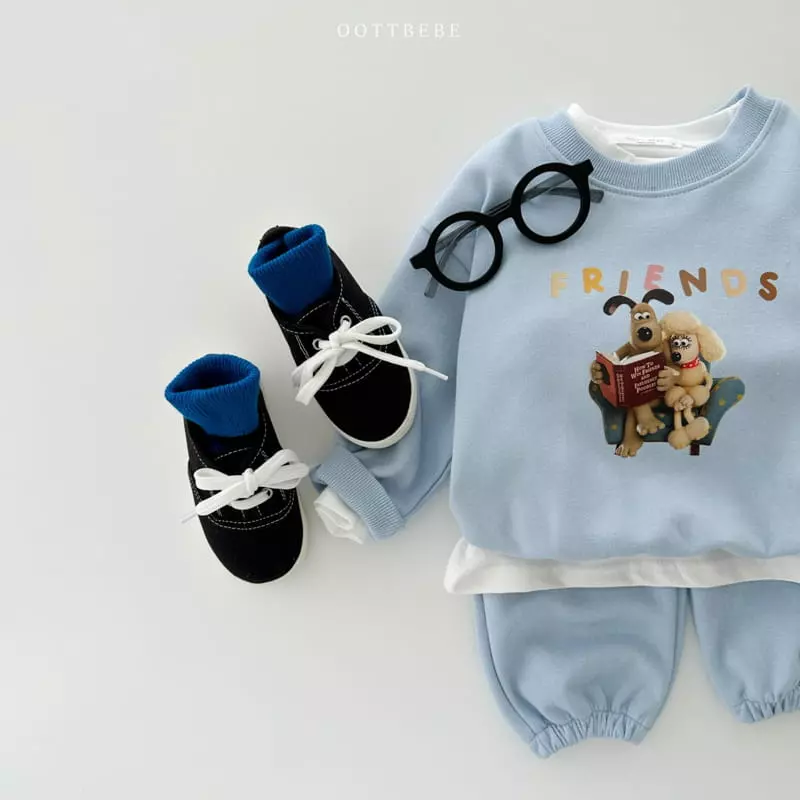 Oott Bebe - Korean Children Fashion - #childrensboutique - Friends Top Bottom Set - 9
