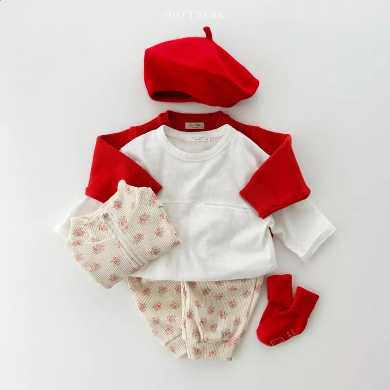 Oott Bebe - Korean Children Fashion - #designkidswear - Small Flower Anorak Top Bottom Set - 8