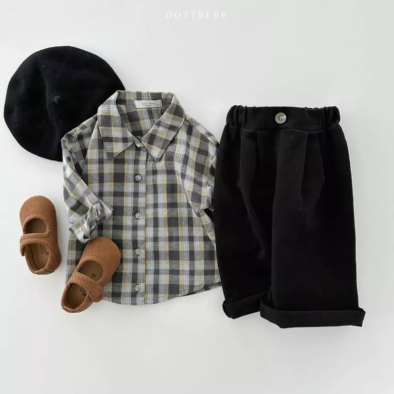 Oott Bebe - Korean Children Fashion - #discoveringself - Lobin Check Shirt - 6