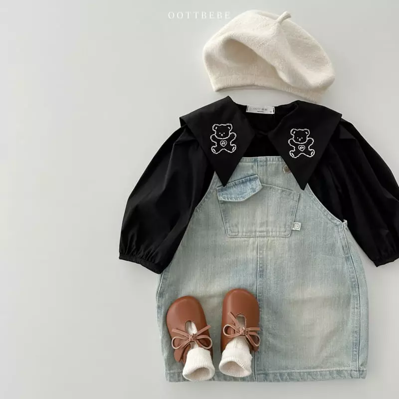 Oott Bebe - Korean Children Fashion - #fashionkids - Heart Bear Blouse - 12