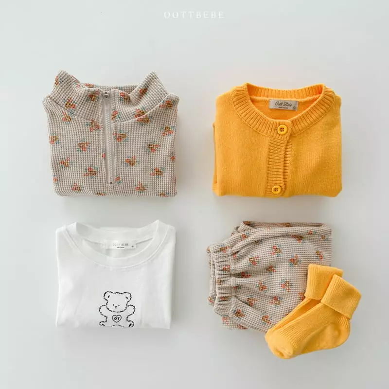 Oott Bebe - Korean Children Fashion - #fashionkids - Small Flower Anorak Top Bottom Set - 10