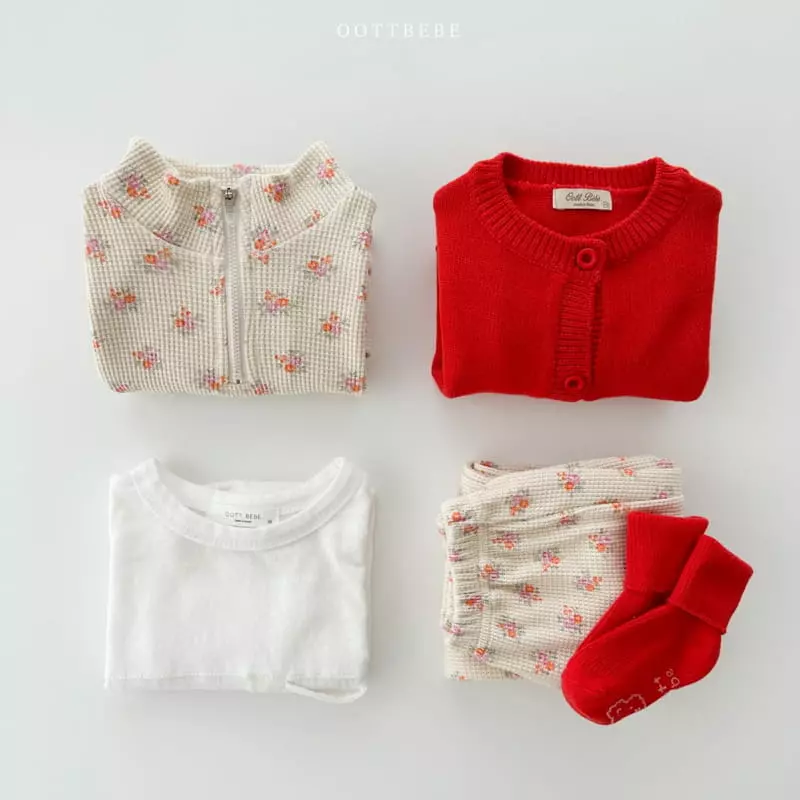 Oott Bebe - Korean Children Fashion - #kidsshorts - Small Flower Anorak Top Bottom Set - 11