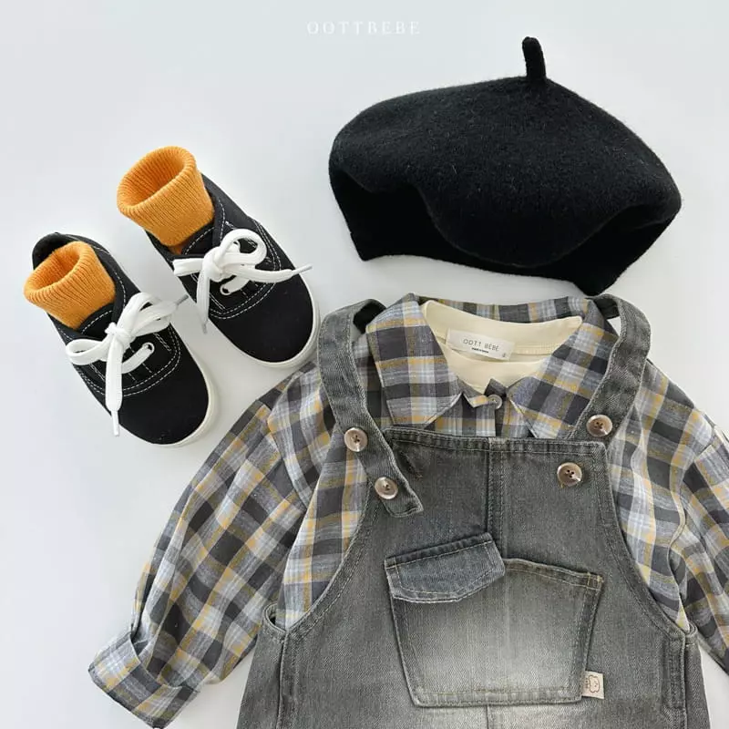 Oott Bebe - Korean Children Fashion - #kidzfashiontrend - Lobin Check Shirt - 10