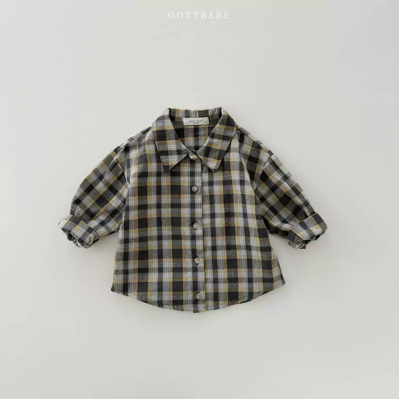 Oott Bebe - Korean Children Fashion - #littlefashionista - Lobin Check Shirt - 12