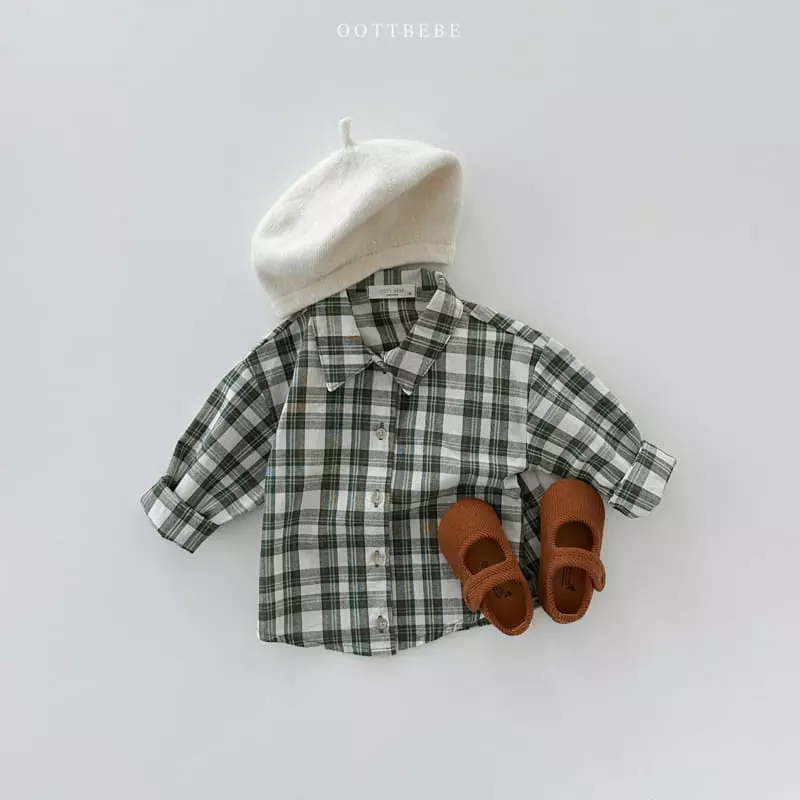 Oott Bebe - Korean Children Fashion - #prettylittlegirls - Lobin Check Shirt