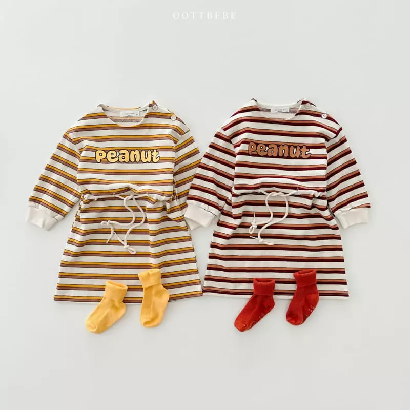 Oott Bebe - Korean Children Fashion - #toddlerclothing - Peanut Slit One-piece - 12