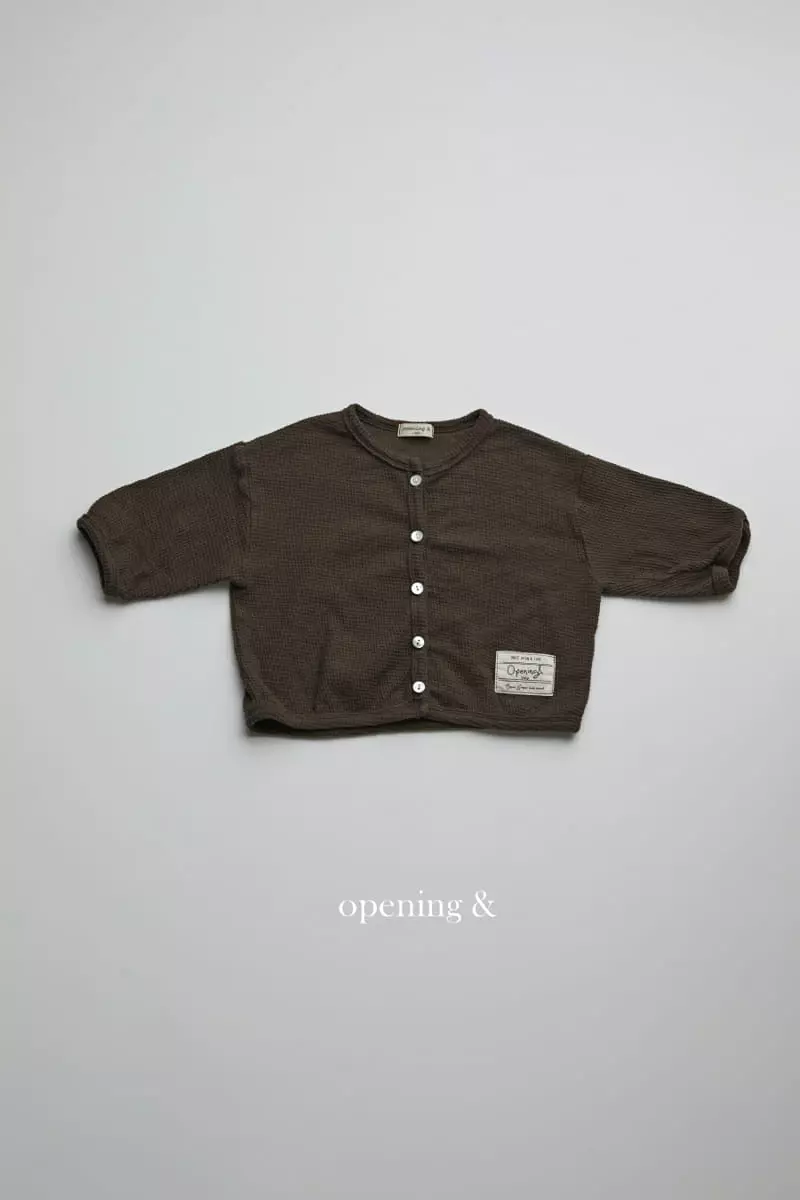 Opening & - Korean Children Fashion - #Kfashion4kids - Sand Waffle Cardigan - 7