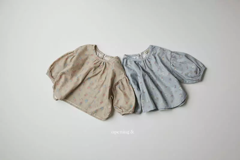 Opening & - Korean Children Fashion - #fashionkids - Vintage Flower Blouse
