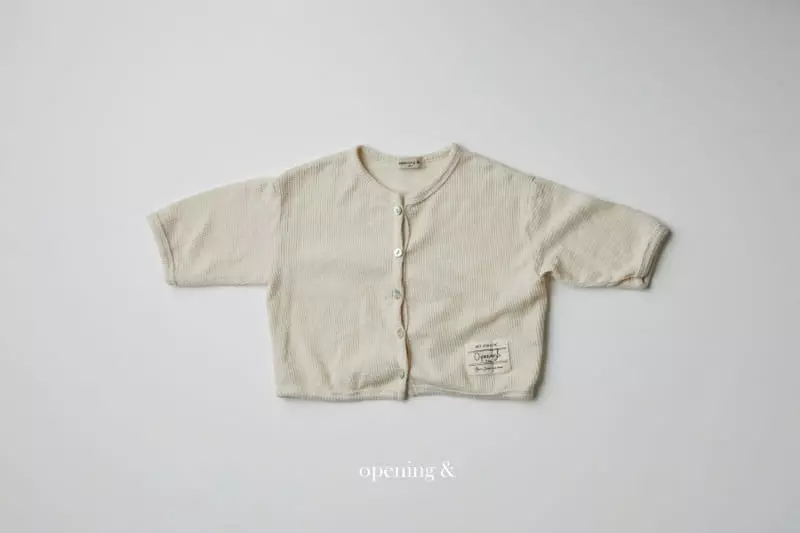 Opening & - Korean Children Fashion - #kidzfashiontrend - Sand Waffle Cardigan - 6
