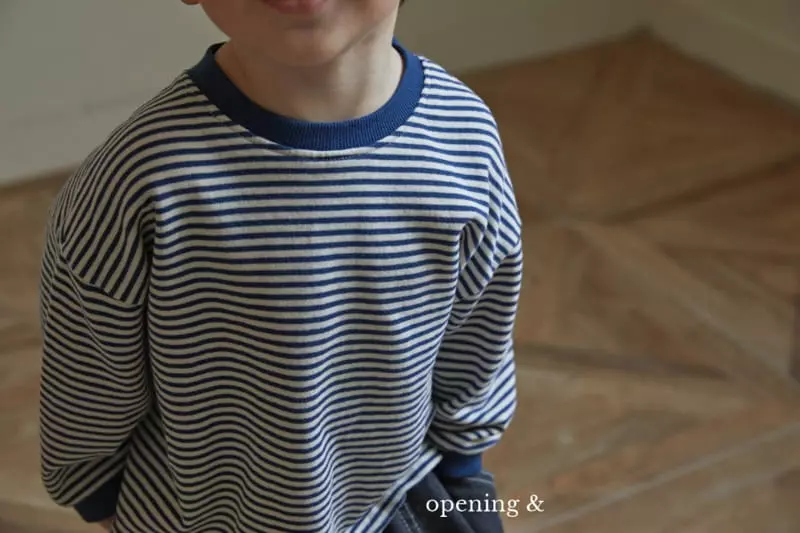 Opening & - Korean Children Fashion - #kidzfashiontrend - Jerry Stripes Tee - 2