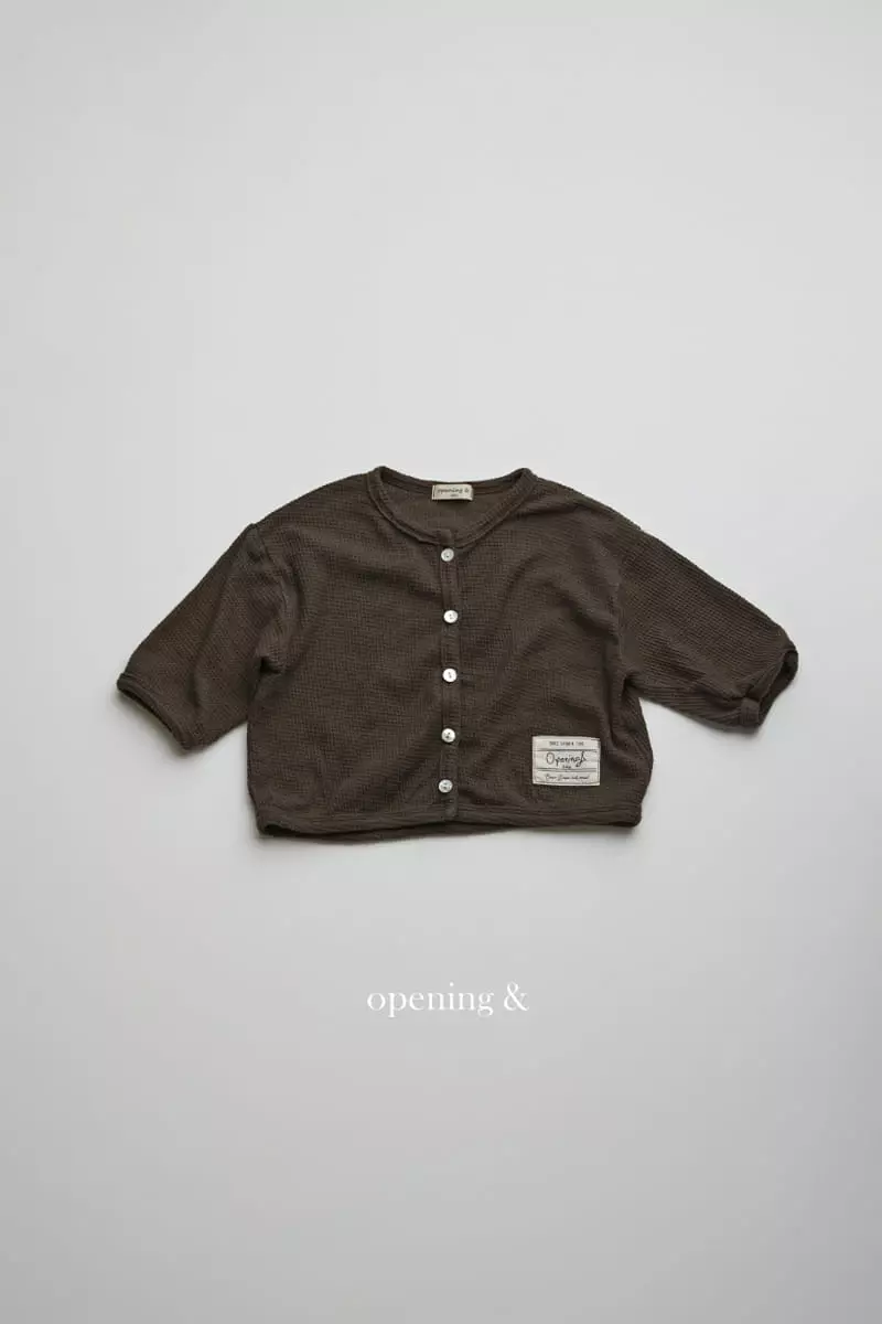 Opening & - Korean Children Fashion - #littlefashionista - Sand Waffle Cardigan - 8