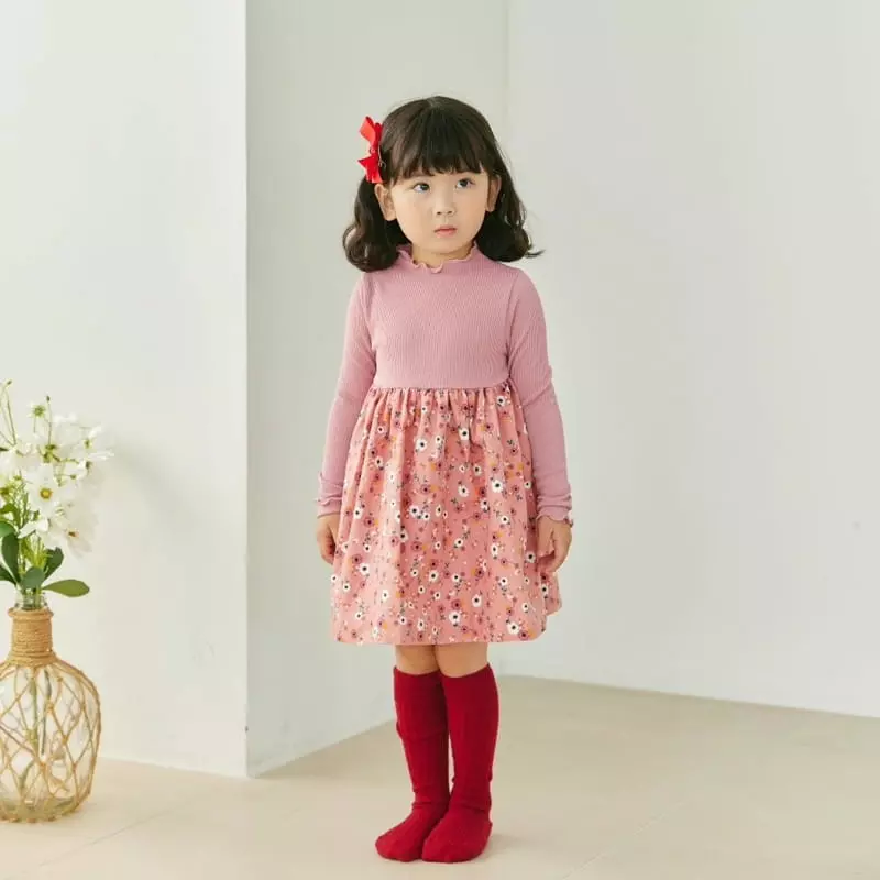 Orange Mom - Korean Children Fashion - #childofig - Rib Color One-piece - 3