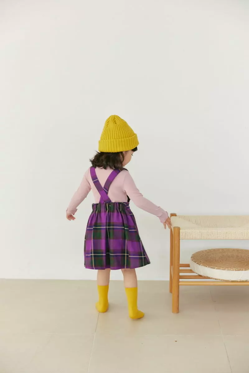 Orange Mom - Korean Children Fashion - #fashionkids - Check Dungarees One-piece - 2