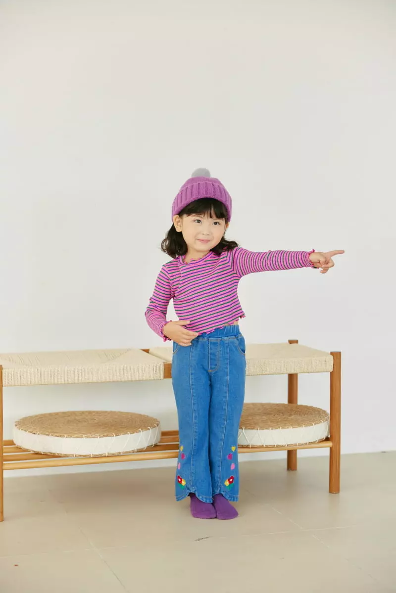 Orange Mom - Korean Children Fashion - #fashionkids - Heart Flower Pants - 10