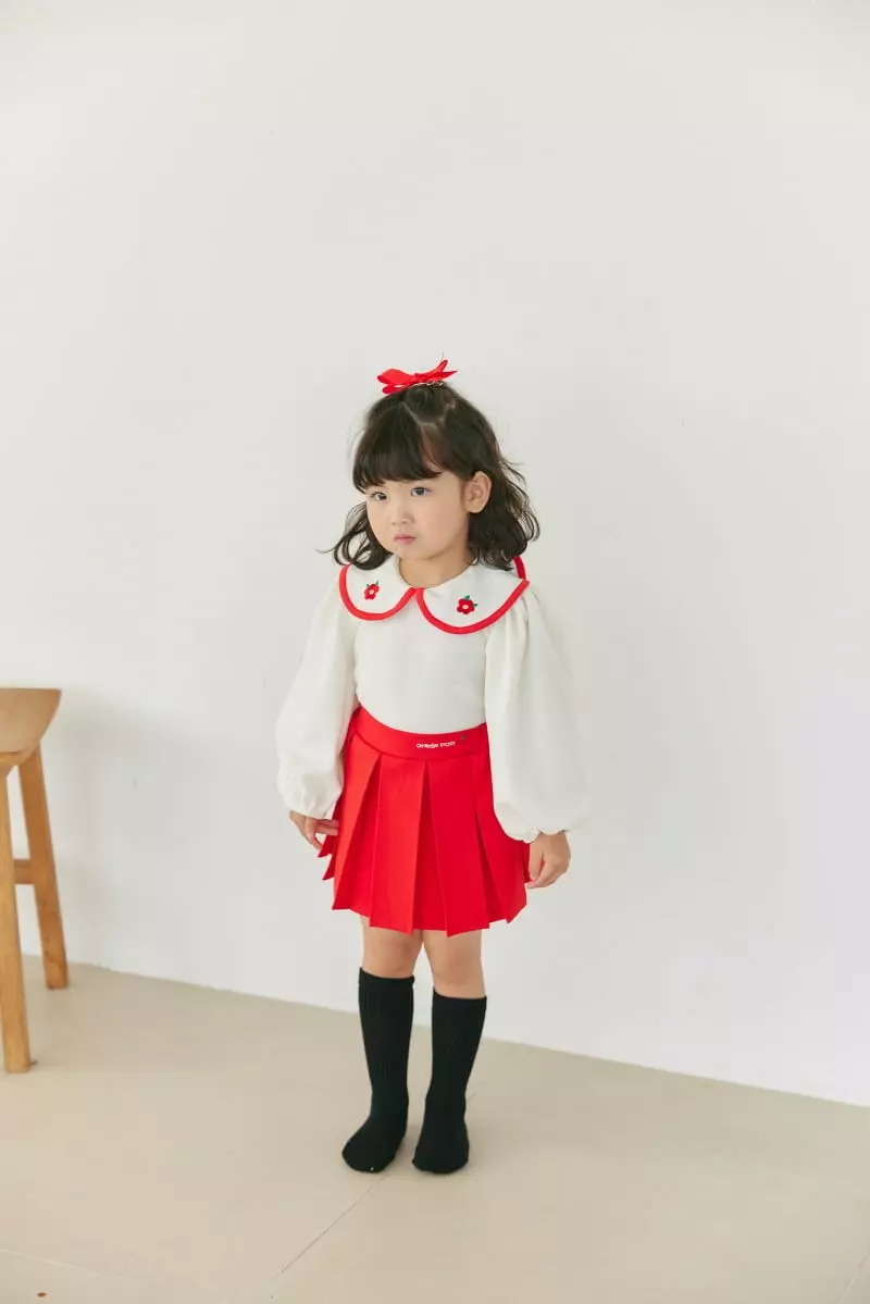 Orange Mom - Korean Children Fashion - #kidsshorts - Cherry Skirt Pants - 2