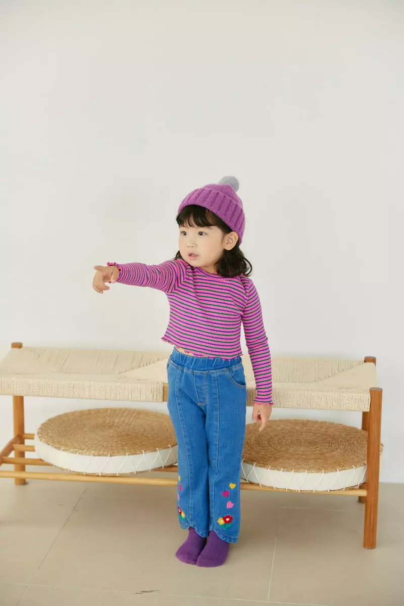 Orange Mom - Korean Children Fashion - #kidsshorts - Heart Flower Pants - 11