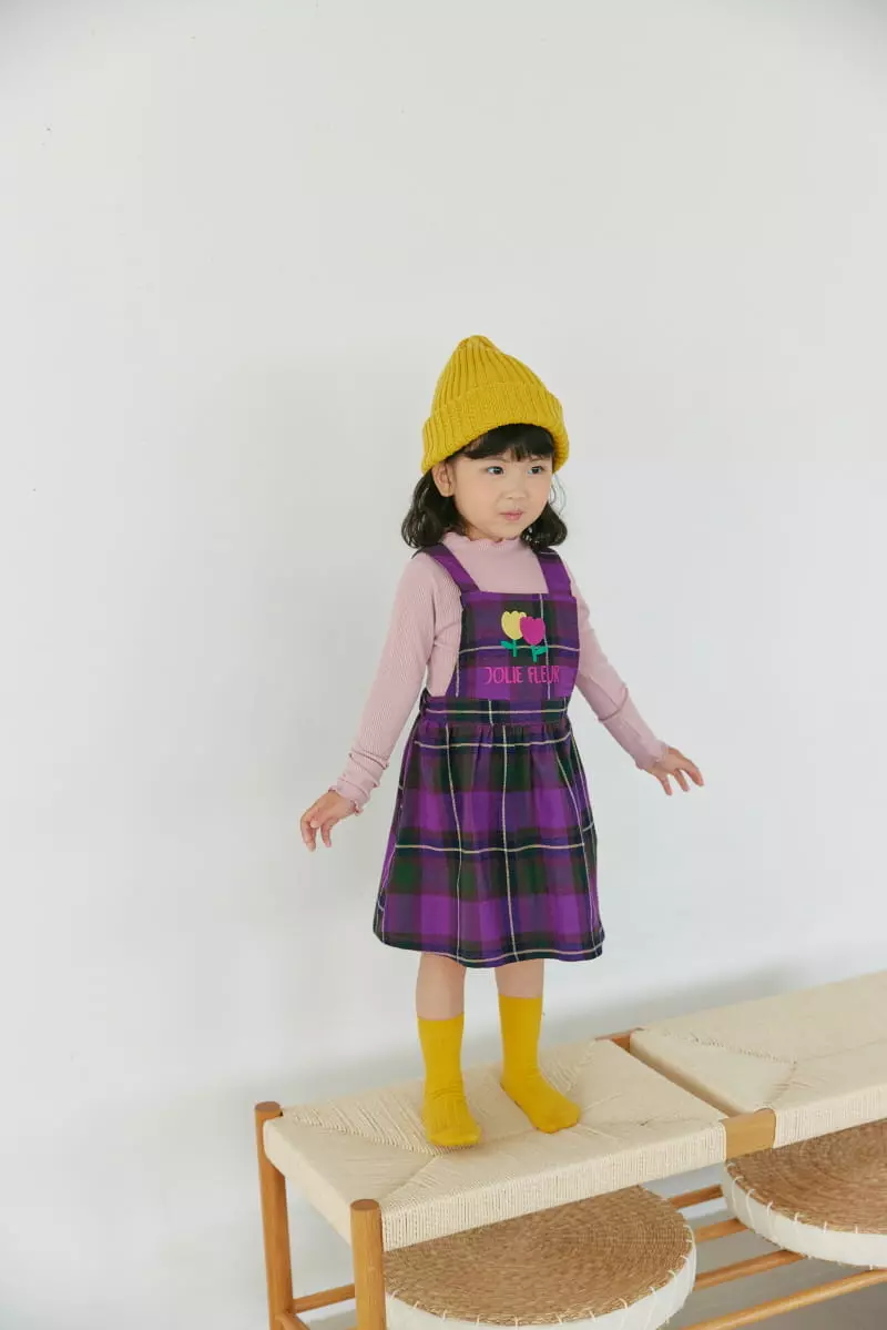 Orange Mom - Korean Children Fashion - #magicofchildhood - Check Dungarees One-piece - 8
